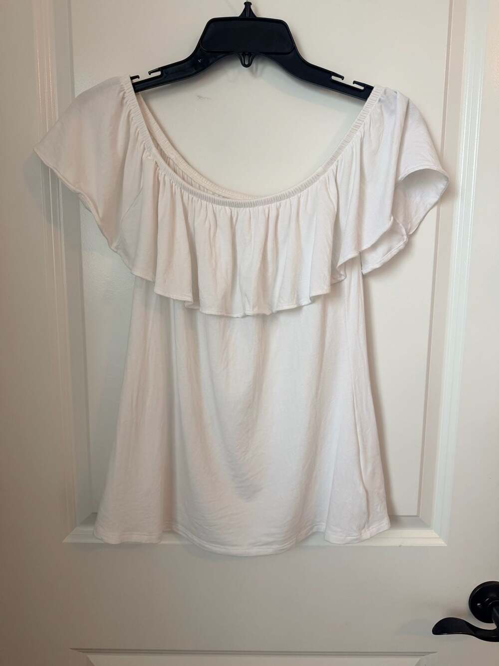 Lilly Pulitzer La Fortuna White Off-The-Shoulder Ruffle Top Size S